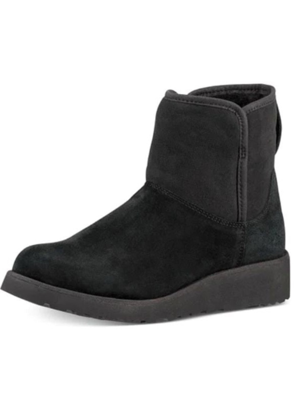 UGG Kristin Black Suede Short Wedge Ankle Boot Bootie Fall Authentic Size 9